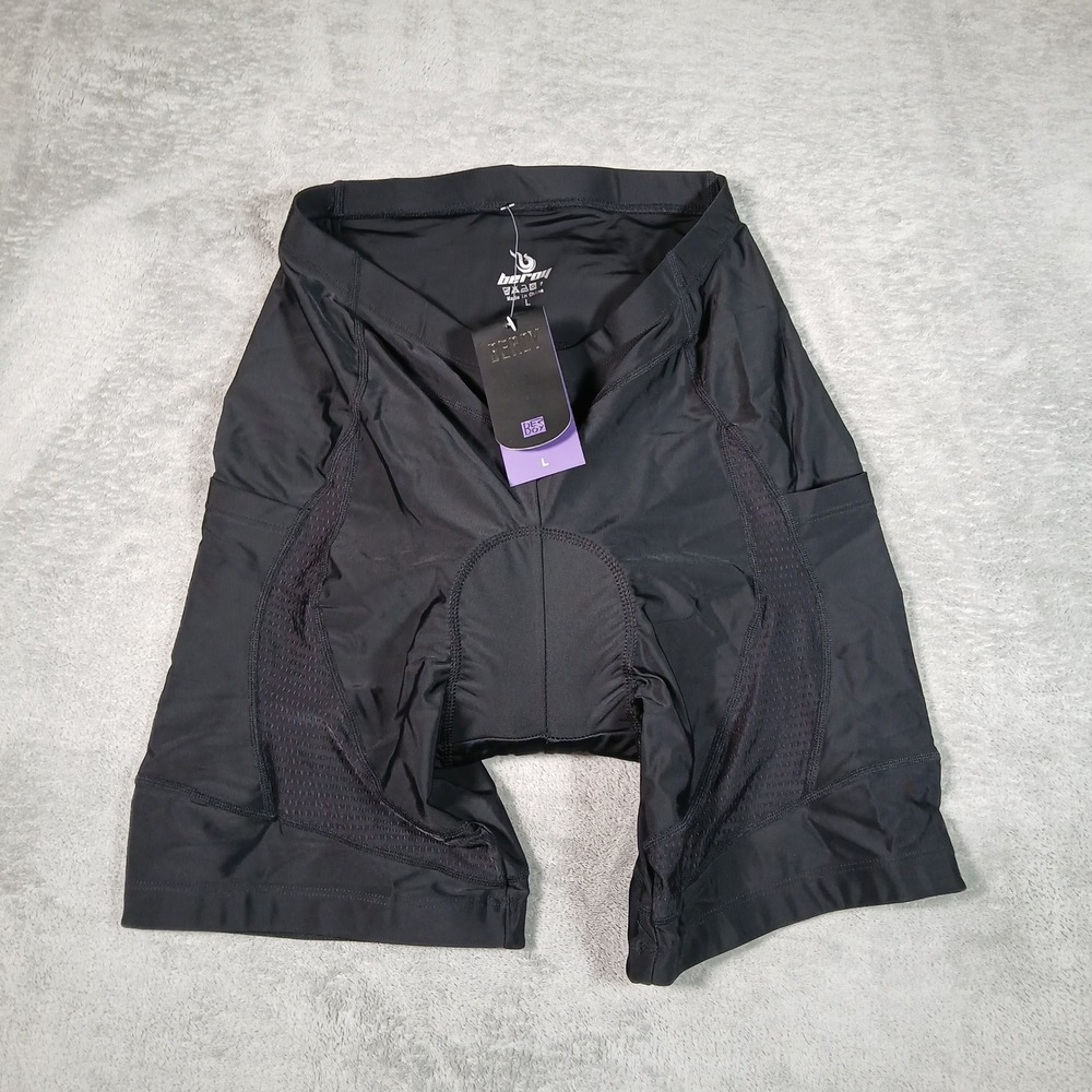 Beroy Cycling Shorts Mens L Black Slim Fit Modern Synthetic Biking Gear